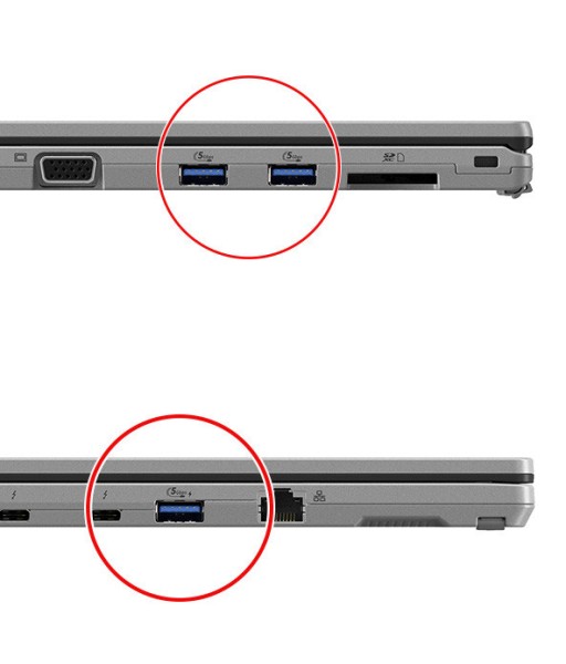 USB3.0 Type-A（5Gbps）ポートを3基※1搭載
