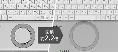 上下・左右にスクロールできるホイールパッド