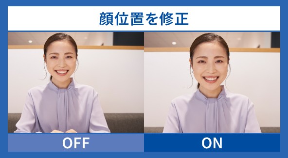 顔位置を補正