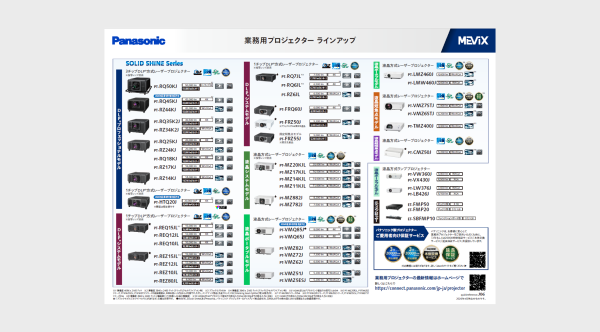 業務用プロジェクター ラインアップ