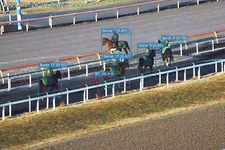 馬場で競走馬をカウント。