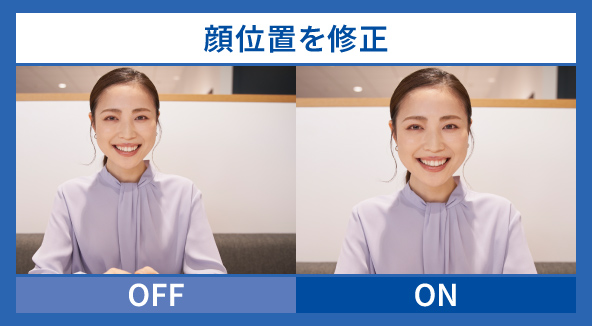 顔位置を補正